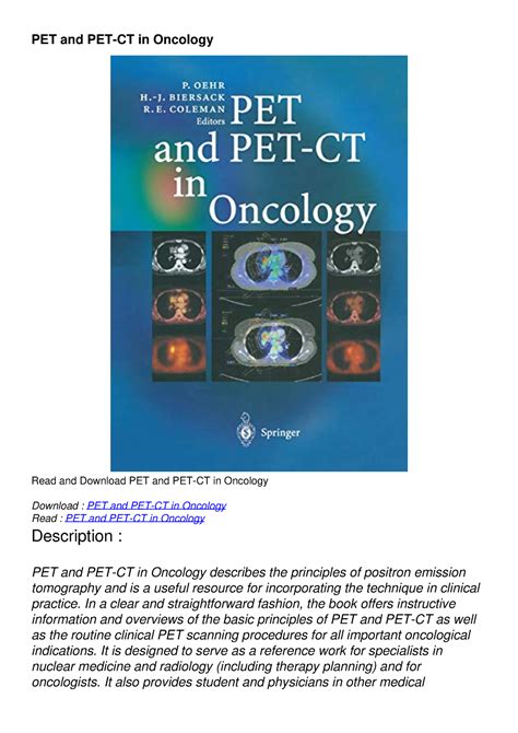 Read Pdf Pet And Pet Ct In Oncology Pet And Pet Ct In Oncology Read