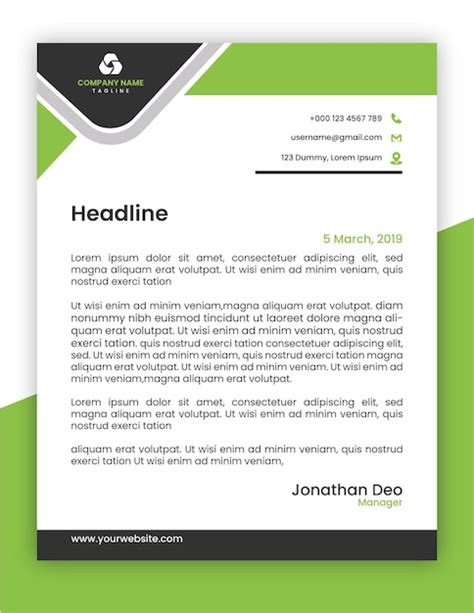 Premium Vector Modern And Professional Letterhead Template Design For