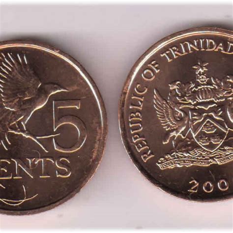 Trinidad And Tobago 5 Cents 2000 Unc Coin KB Coins Currencies