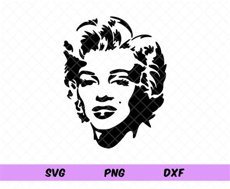 Marilyn Monroe Svg Stencil Portrait Svg Marilyn Monroe Silhouette