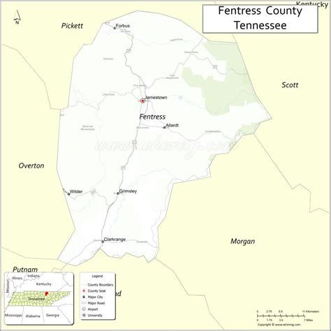 Map of Fentress County, Tennessee - Thong Thai Real