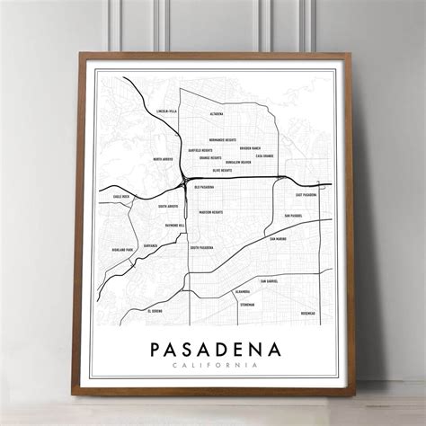 Pasadena Map Print, Pasadena Map Poster, City Map Print, Pasadena Map ...