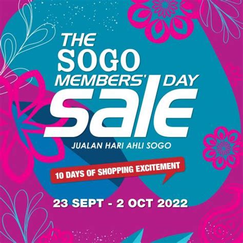 Sogo Members Day Sale Sep Oct