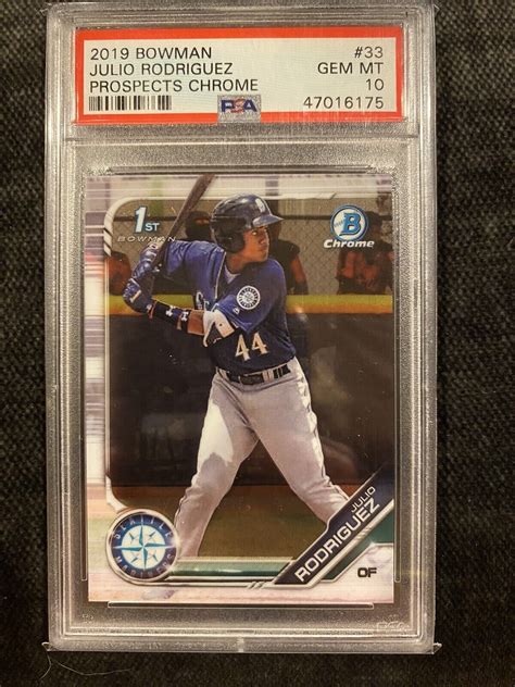 2019 Bowman Paper Prospects JULIO RODRIGUEZ BP33 1st Bowman PSA 10 Sea