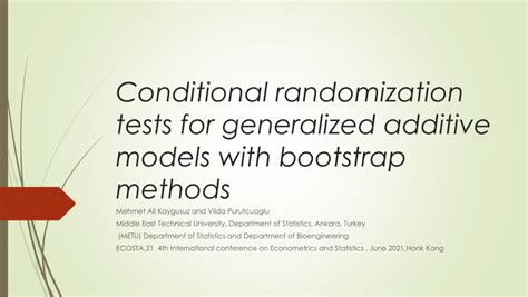 Pdf Conditional Randomization Tests For Generalized Additive Models