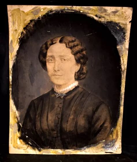 TABLEAU ANCIEN FUSAIN portrait de dame de qualité signé Fauré XIXème