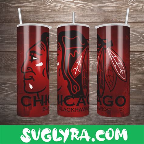 Chicago Blackhawks Tumbler Wrap Oz Skinny Straight Nhl Tumbler