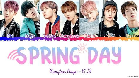 Bts 방탄소년단 Spring Day 봄날 🌸 Lyrics Color Coded Hanromeng Youtube