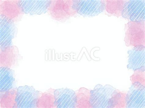 ふわふわの水彩フレームイラスト - No: 23931686／無料イラスト/フリー素材なら「イラストAC」