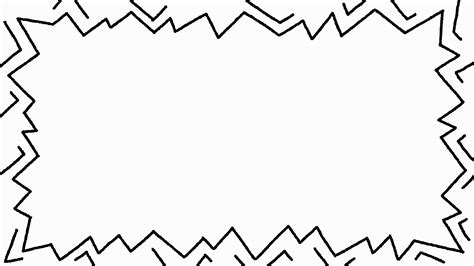 4K HD Doodle Zig Zag Explode Rectangle Frame Border Hand Drawn Drawing