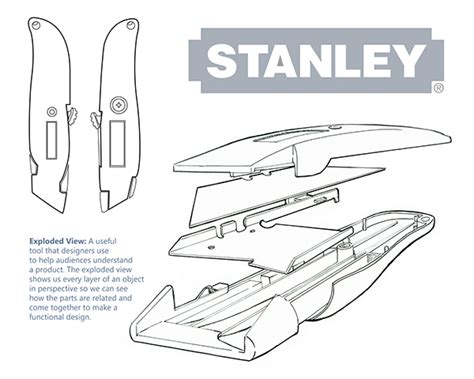 Stanley Box Cutter Exploded View on Behance