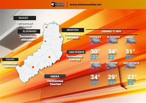 Viernes con lluvias tormentas y temperaturas cálidas o calurosas en