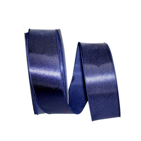 Reliant Ribbon W K Satin Value Wired Edge Ribbon Navy