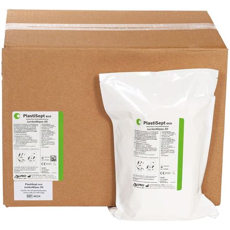 Plastisept Eco Jumbowipes 50 21 × 26 Cm 12 Packungen à 70 Tücher Wawibox