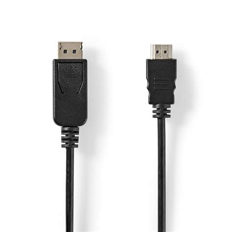 Displayport Cable Displayport Male Hdmi™ Male 4k30hz Nickel