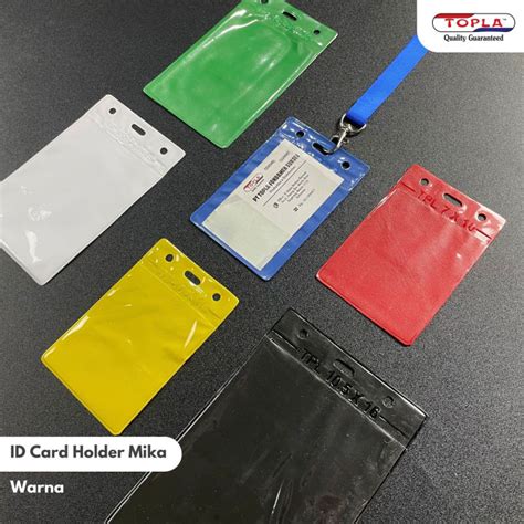 Id Card Mika Plastik Warna Id Card Holder Nametag Isi Pcs Lazada