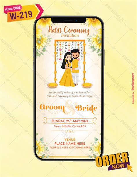 Digital Floral Haldi Ceremony Invitation Card Whatsapp - Etsy