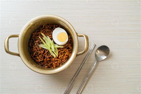 Korean Instant Noodle With Black Bean Sauce Or Jajangmyeon Or