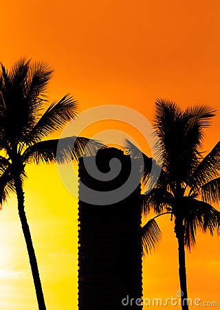 Hawaii Beach Sunset Silhouettes Stock Photography | CartoonDealer.com #92704196