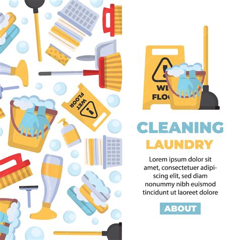 Premium Vector Cleaning Laundry Cartoon Items Vertical Banner