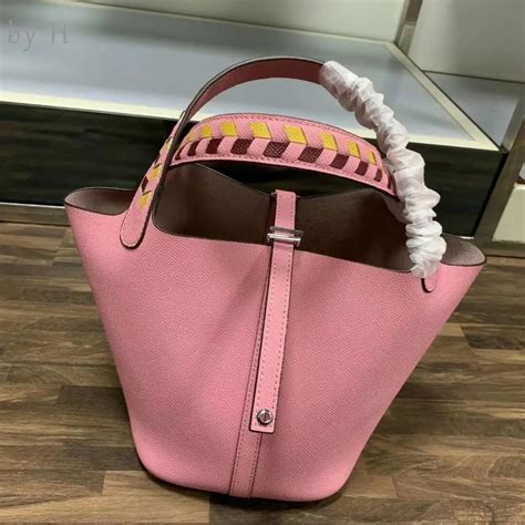 By H 2019 New Sweet Pink Bucket Bag Luxury Designers Lady Handbag