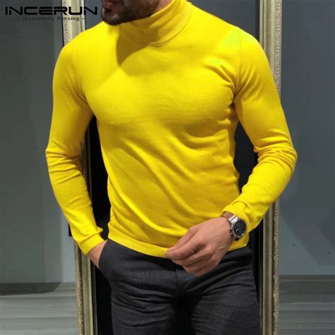 Perfectly Western Style Incerun Men Long Sleeve Turtle Neck Sport Gym