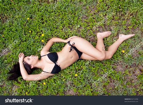 Pretty Sexy Woman Lying Bikini Stock Photo 56712298 Shutterstock