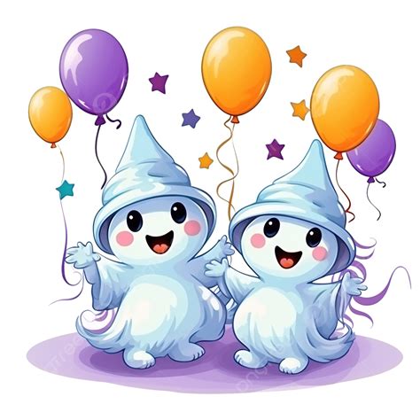 Halloween Party Invitation Card In Cute Ghost Charactor Halloween Ghost Halloween Cartoon