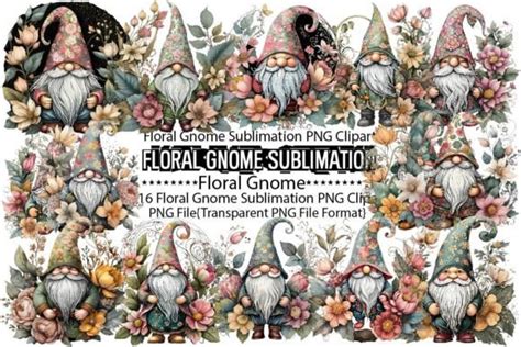 Floral Gnome Sublimation Bundle Graphic By PrintExpert Creative Fabrica