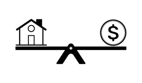 Premium Vector House Purchase Or Renting Balance Concept House Icon