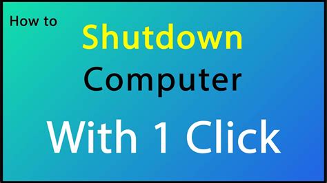 Quickly Shutdown Computer Laptop One Click Shutdown Computer Fast Way To Shut Down Windows