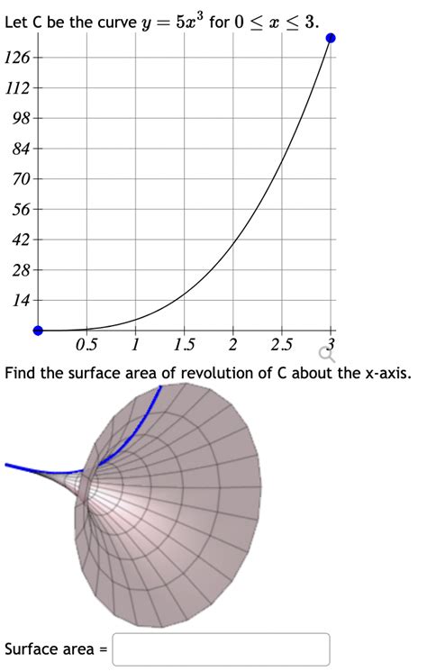 Solved Let C Be The Curve Y 5x3 For 0x3 Find The Surface Chegg