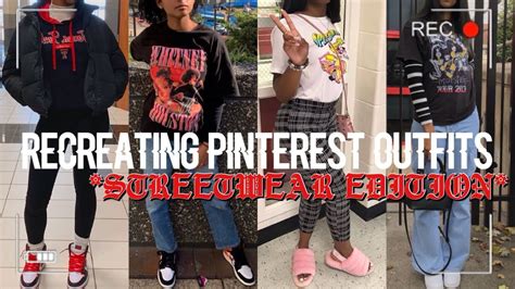 RECREATING PINTEREST OUTFITS Streetwear Edition YouTube