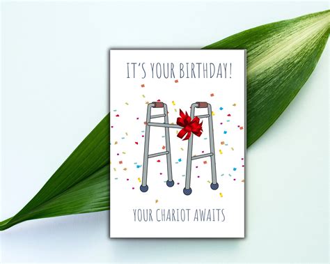 Funny Birthday Card Your Chariot Awaits Perfect for Dad, Brother, Mom