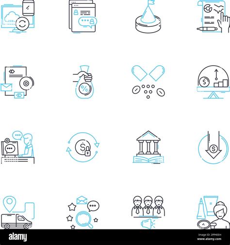 Tax Law Linear Icons Set Deductions Exemptions Credits Income