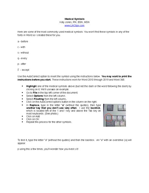 Medicalsymbols 3 - Medical Symbols in Word shortcuts - Medical Symbols