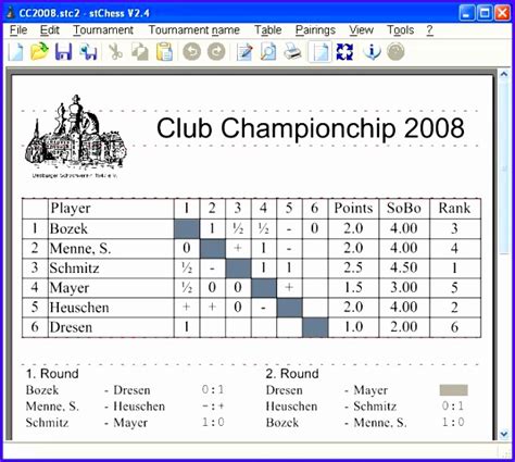 5 tournament Template Excel - Excel Templates