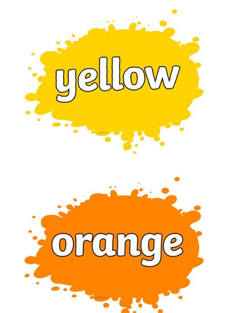 Colour Names On Splats Pdf