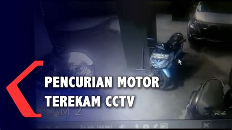 Aksi Pencurian Sepeda Motor Di Penginapan Terekam Cctv