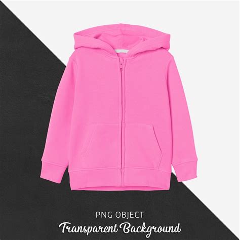 Premium Psd Front View Of Pink Children Hoodie Mockup