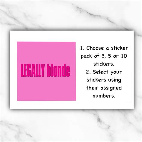 Legally Blonde Sticker Pack Waterproof Sticker For Laptop Etsy