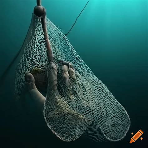 Hand Holding A Fishing Net By The Sea In Darkness On Craiyon