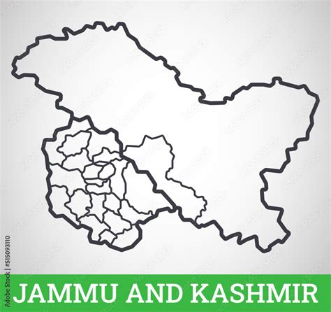 Fototapeta Mapa Wiata Dla Dzieci Simple Outline Map Of Jammu And