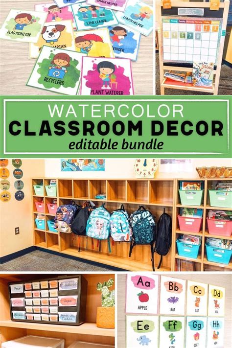 Watercolor Boho Rainbow Classroom Decor Classroom Themes Decor Bundles Editable Classroom