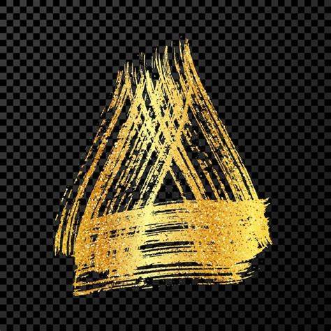 Premium Vector Gold Grunge Brush Strokes In Triangle Form