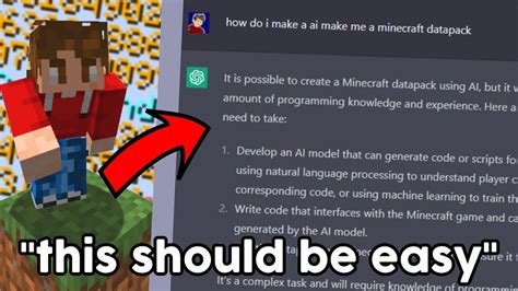 An Ai Coded A Minecraft Datapack Chatgpt Youtube
