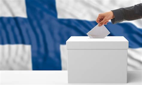 Premium Photo | Voter on a Finland flag background 3d illustration