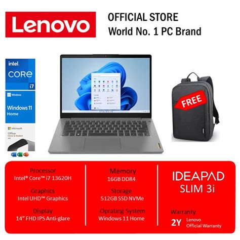 Jual Lenovo Ideapad Slim 3i 14irh8 I7 13620h 16gb 512gb Ssd 14 Fhd W11