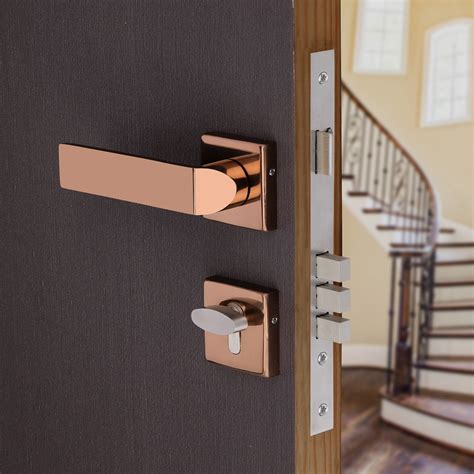 Classic Stainless Steel Mortise Rose Door Handle Lock Handle Set