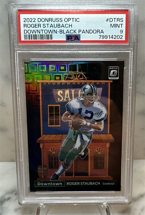 Roger Staubach 2022 Optic DT RS Downtown Black Pandora 25 PSA 9